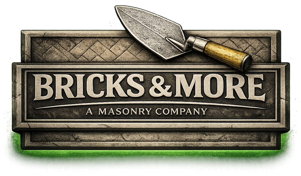 Bricks and More - Quality Masonry and Hardscape Services Bricks & More logo, representing expert masonry, tuckpointing, brick repair, and custom hardscaping solutions in Oconomowoc and surrounding areas.