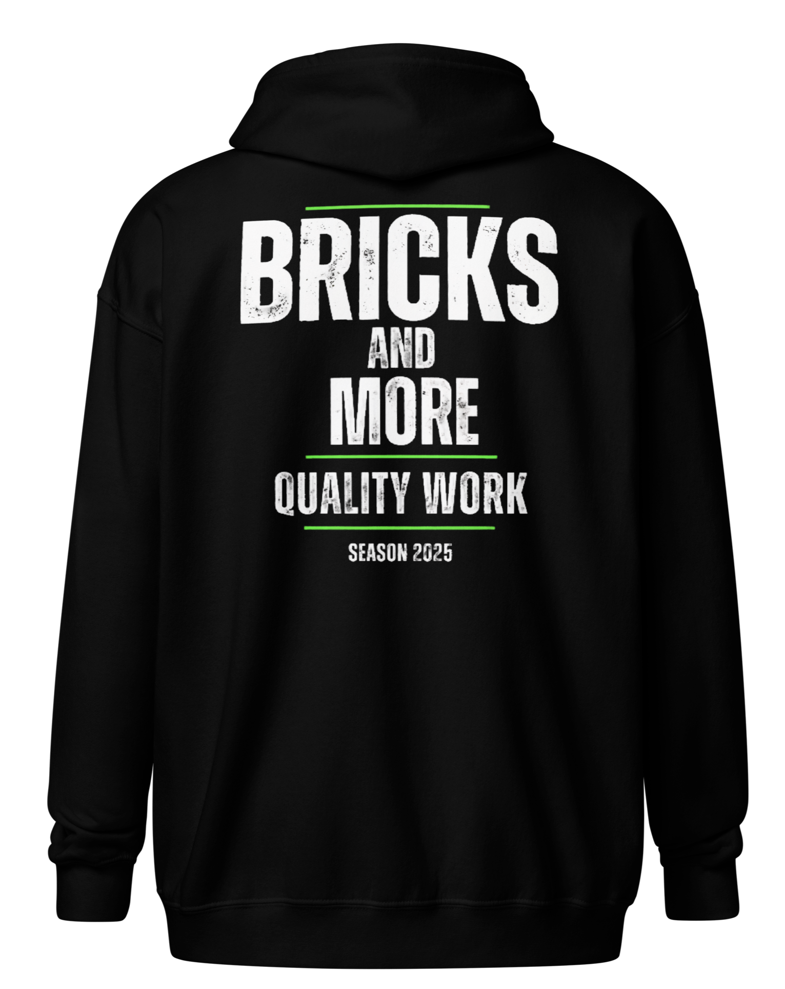 Bricks and More heavy weight zip hoodie work ready comfort Bricks and more heavy duty zip up hoodie, durable and warm, featuring a full zipper and premium heavy weight fabric
